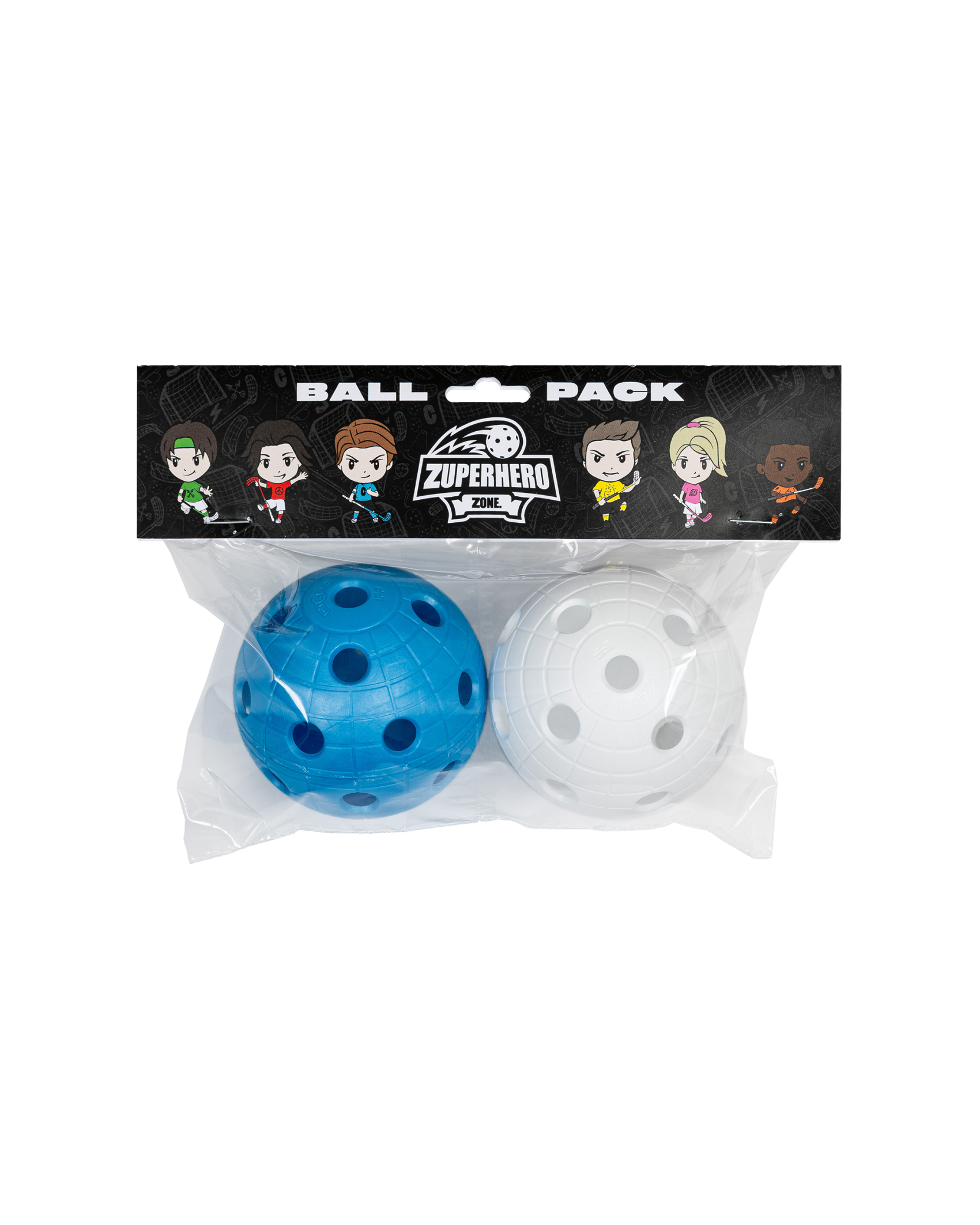 BALL ZUPERHERO CRATER 2-PACK WHITE/BLUE