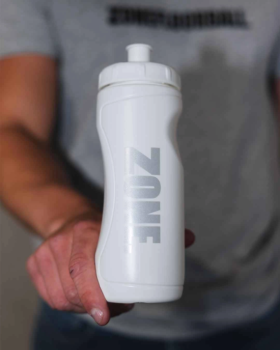 Water bottle RECYCLED 0,6l white/silver