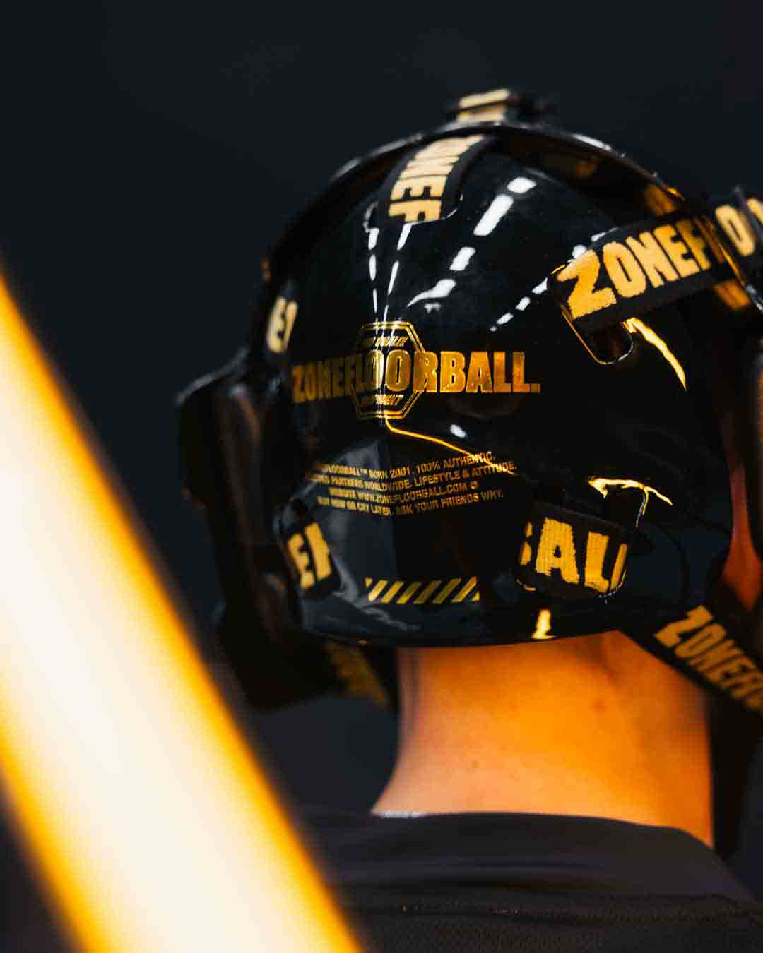 Goalie mask UPGRADE PRO CAT EYE CAGE black/gold-rollover image