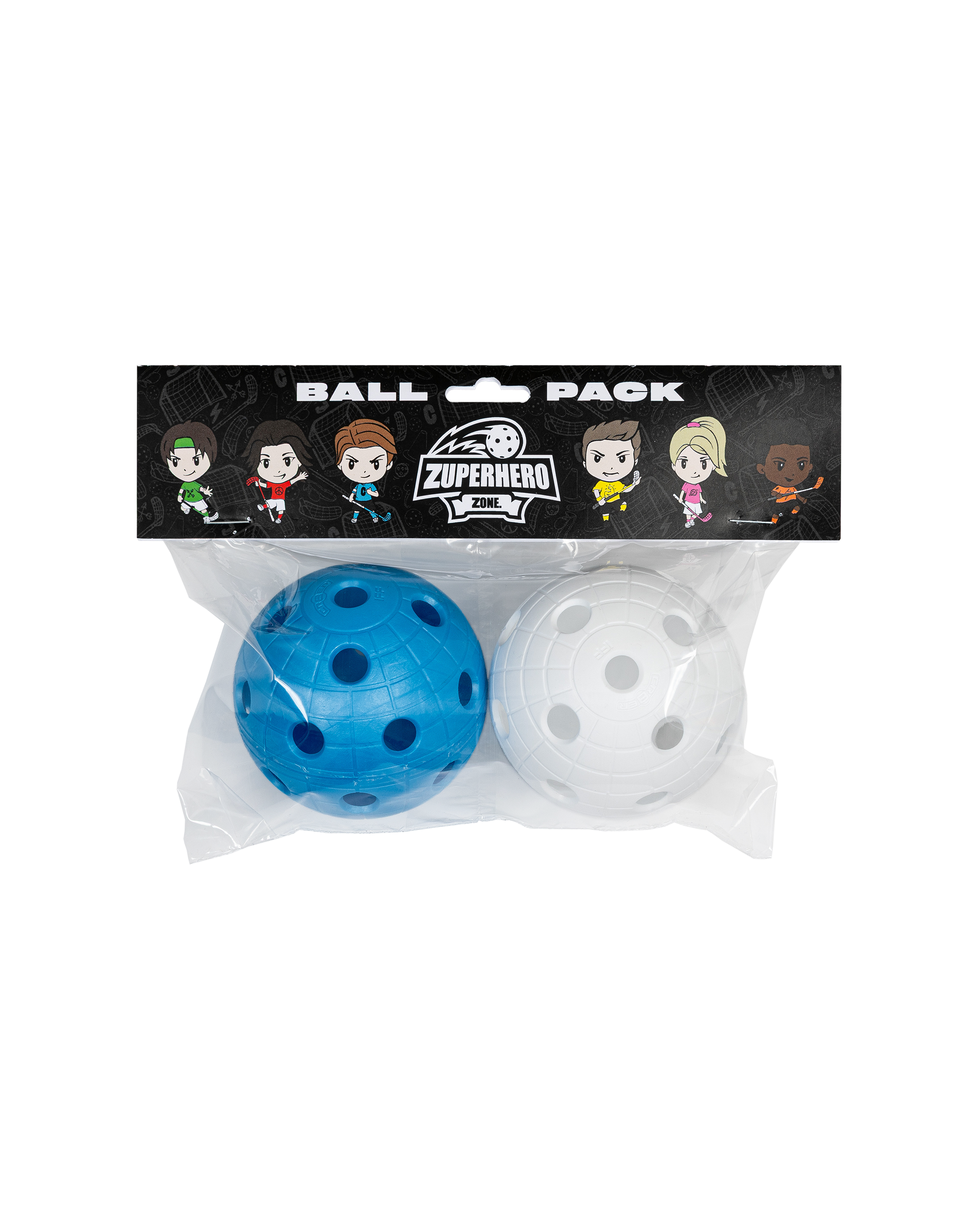 BALL ZUPERHERO CRATER 2-PACK WHITE/BLUE