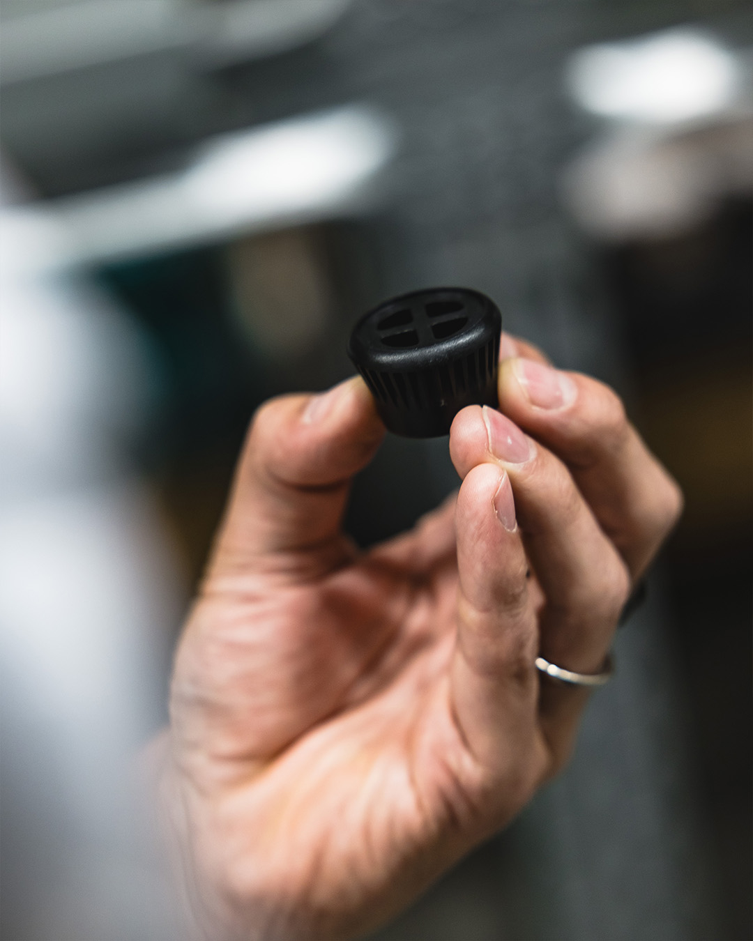 End cap Lightweight black 25.2mm